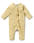 Wilson & Frenchy Little Lemon Organic Waffle Ruffle Zipsuit