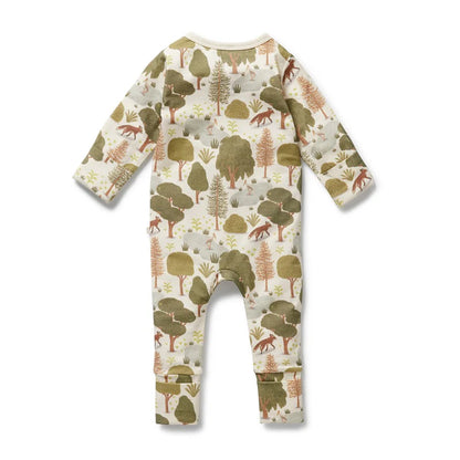 Wilson & Frenchy Little Trees Organic Zipsuit with Feet