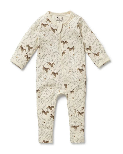 Wilson & Frenchy Trixie Horse Organic Zipsuit with Feet