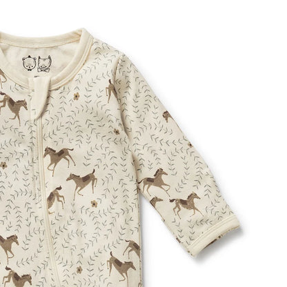 Wilson & Frenchy Trixie Horse Organic Zipsuit with Feet