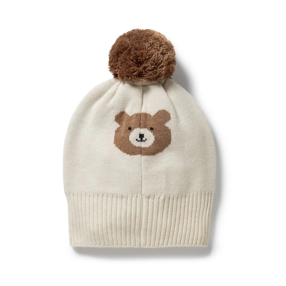 Wilson & Frenchy Beary Cute Organic Knitted Jacquard Hat