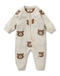 Wilson & Frenchy Beary Cute Organic Knitted Jacquard Growsuit