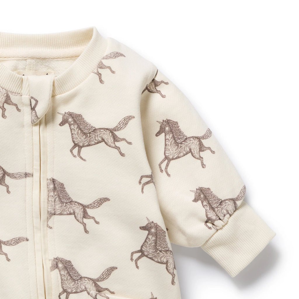 Wilson & Frenchy Little Unicorn Organic Terry Growsuit