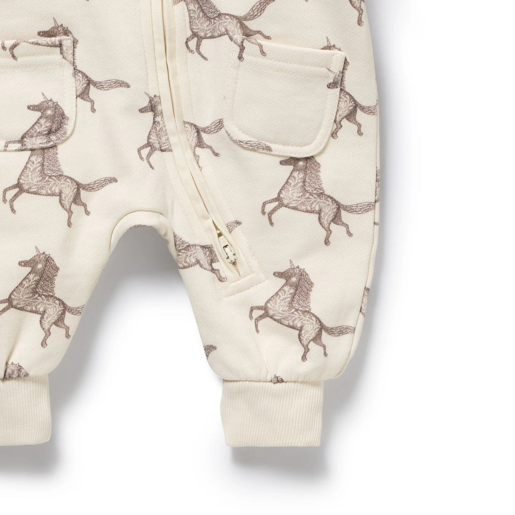 Wilson & Frenchy Little Unicorn Organic Terry Growsuit