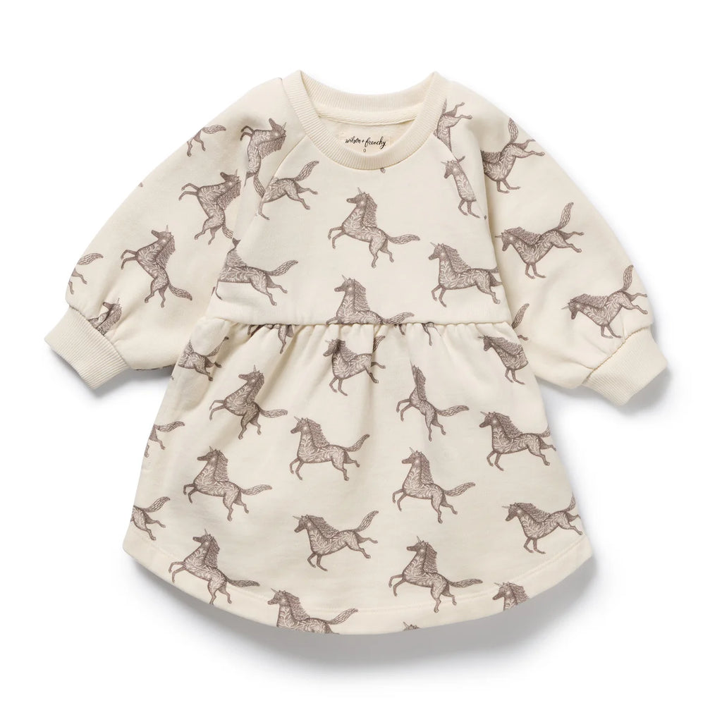 Wilson & Frenchy Little Unicorn Organic Terry Sweat Dress