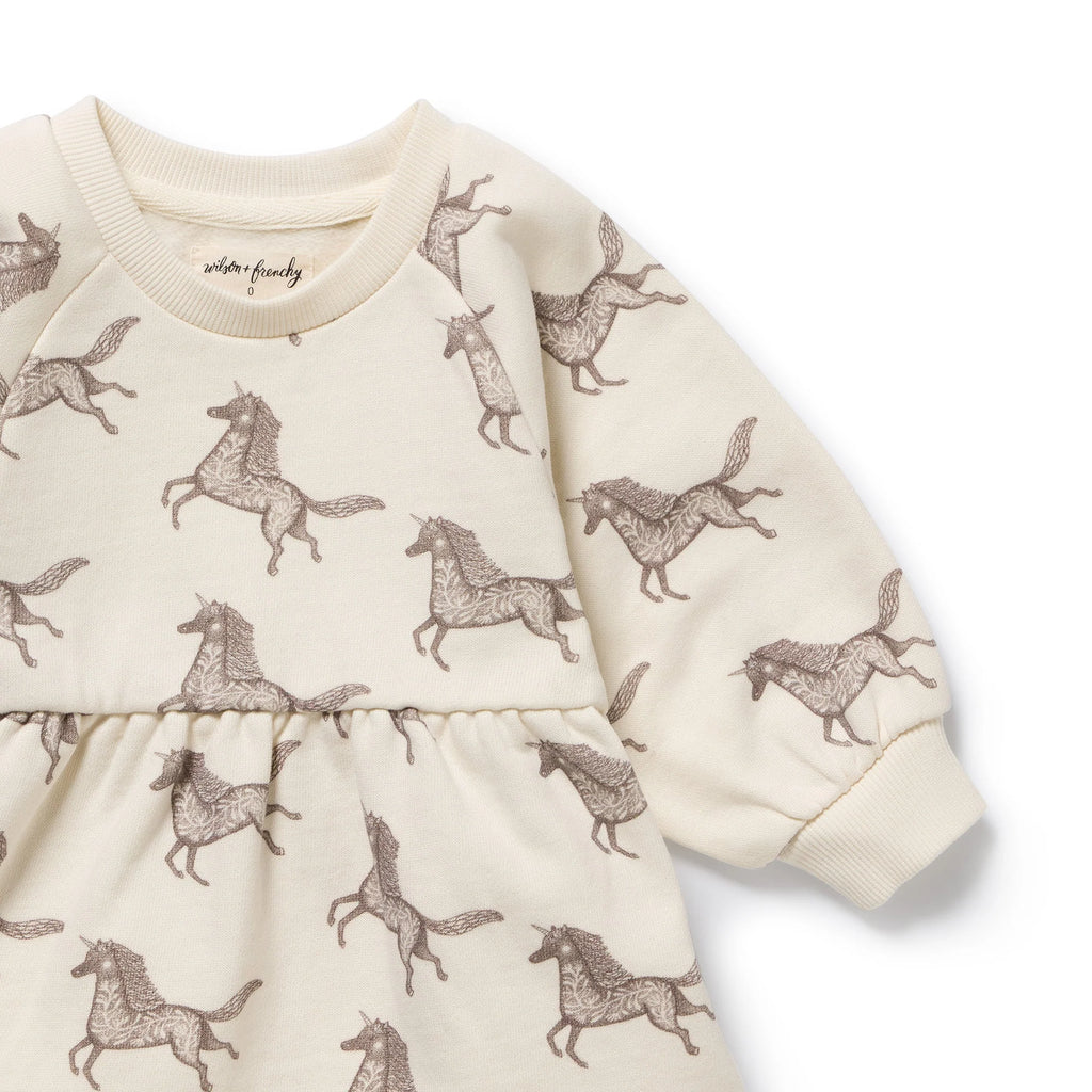 Wilson & Frenchy Little Unicorn Organic Terry Sweat Dress