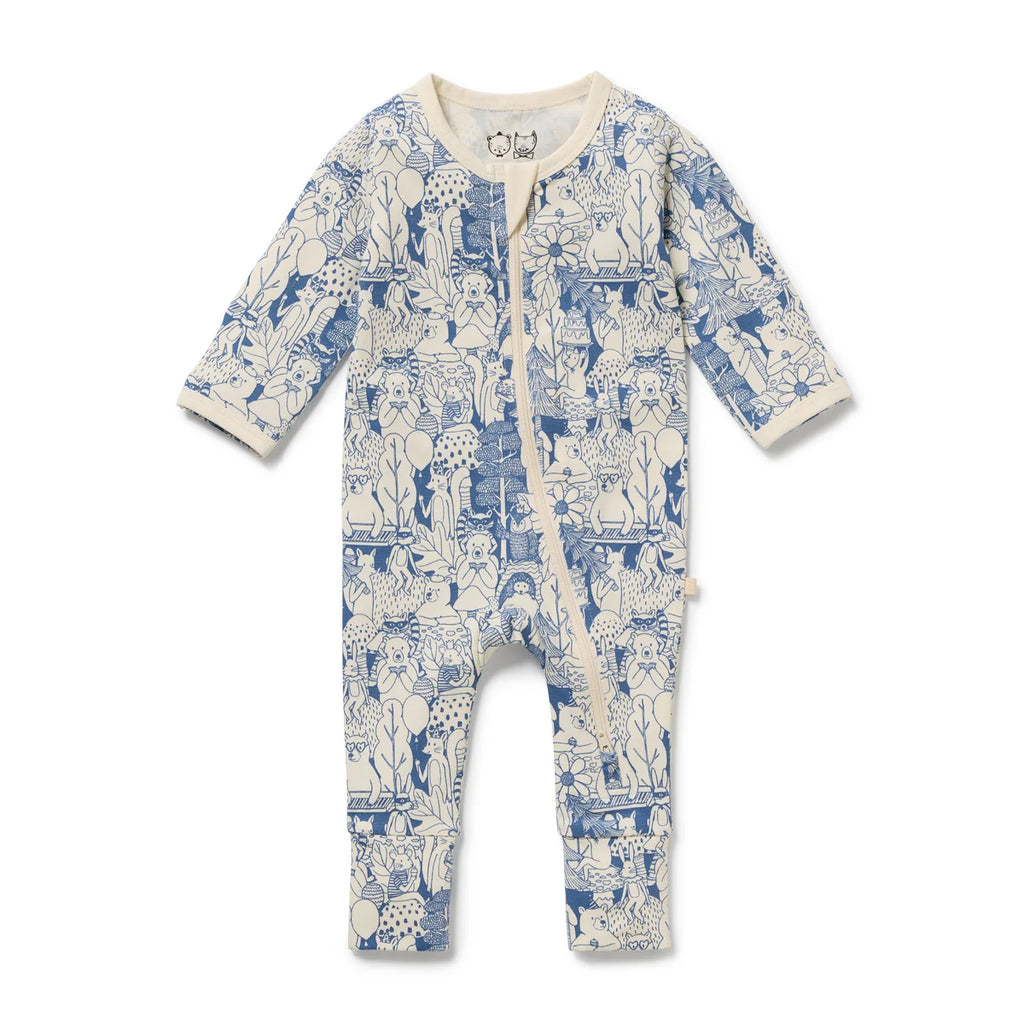 Wilson & Frenchy Woodland Adventures Organic Zipsuit with Feet