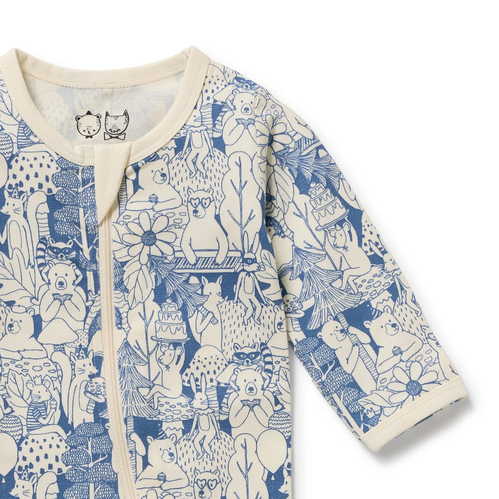 Wilson & Frenchy Woodland Adventures Organic Zipsuit with Feet