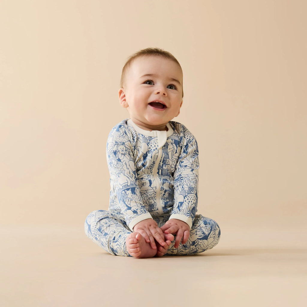 Wilson & Frenchy Woodland Adventures Organic Zipsuit with Feet