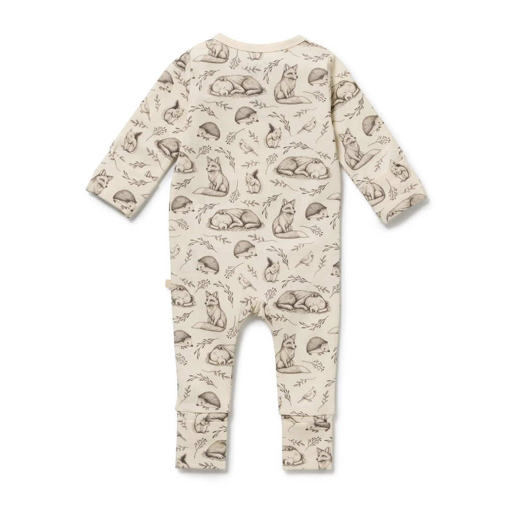 Wilson & Frenchy Foxglove Forest Organic Zipsuit with Feet