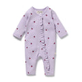 Wilson & Frenchy Berry Plums Organic Waffle Ruffle Zipsuit