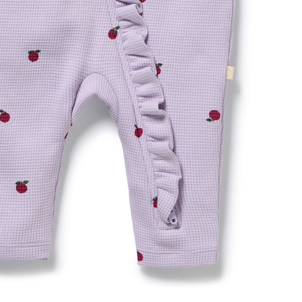 Wilson & Frenchy Berry Plums Organic Waffle Ruffle Zipsuit