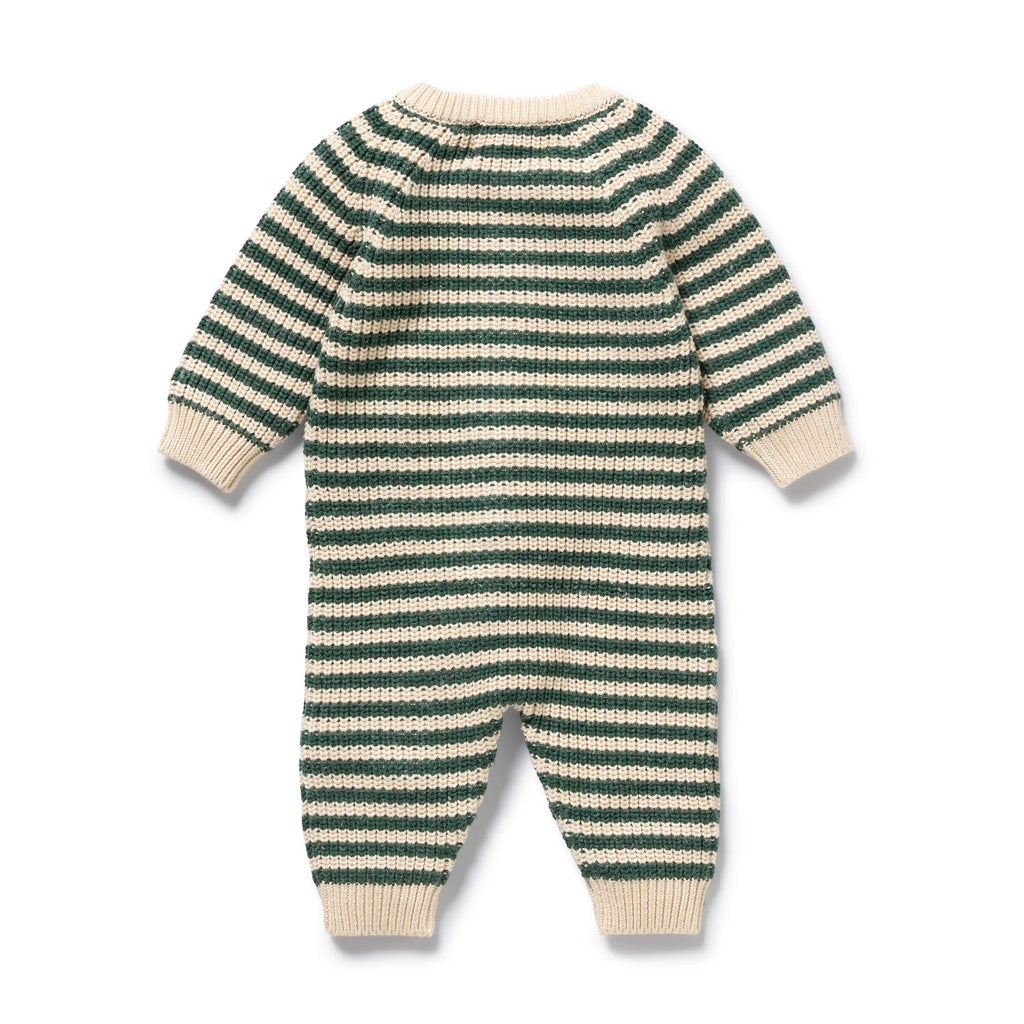 Wilson & Frenchy Clover Organic Knitted Stripe Growsuit