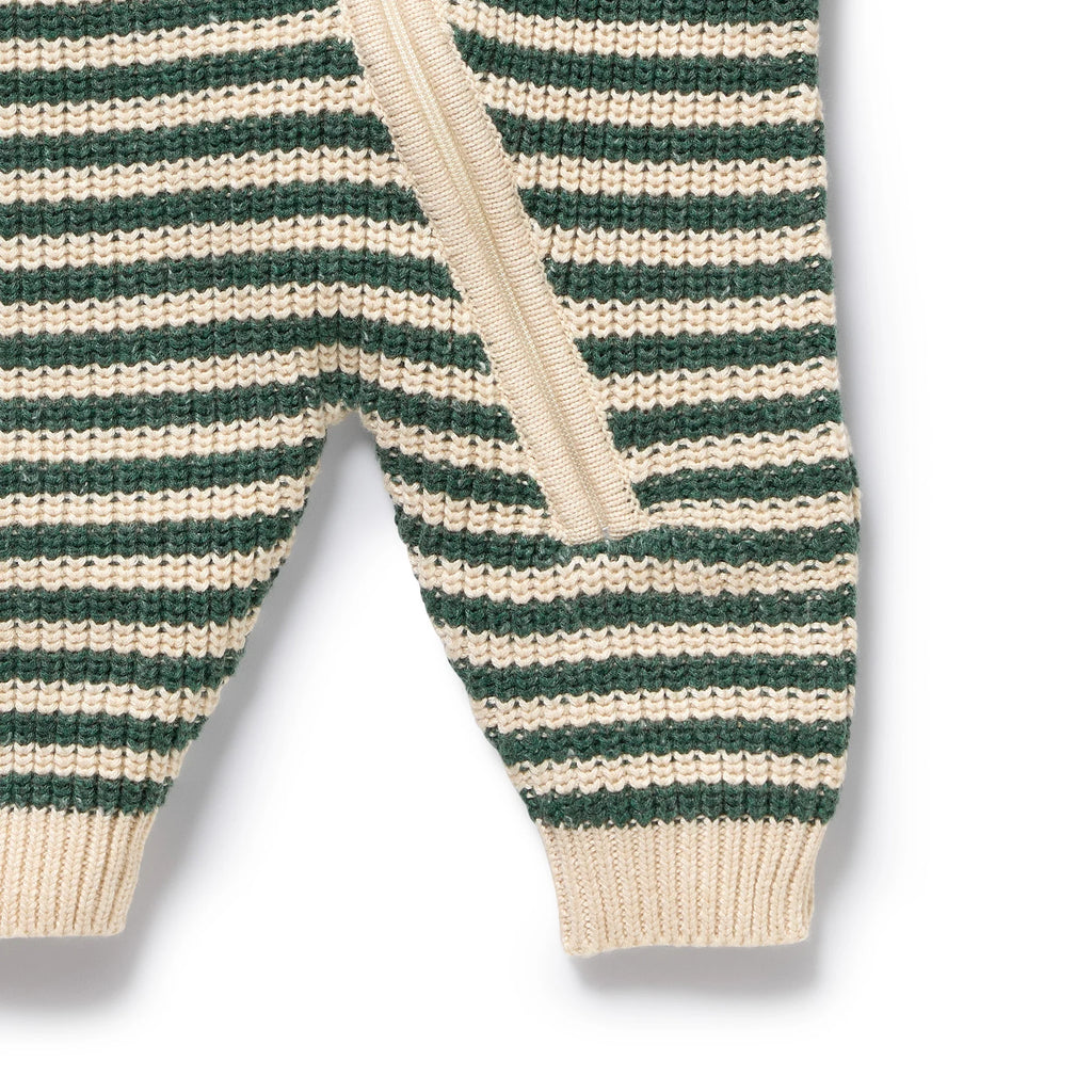 Wilson & Frenchy Clover Organic Knitted Stripe Growsuit