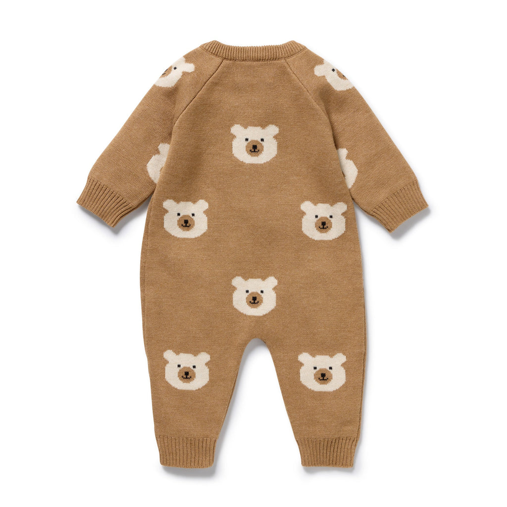 Wilson & Frenchy Beary Cute Organic Knitted Jacquard Growsuit