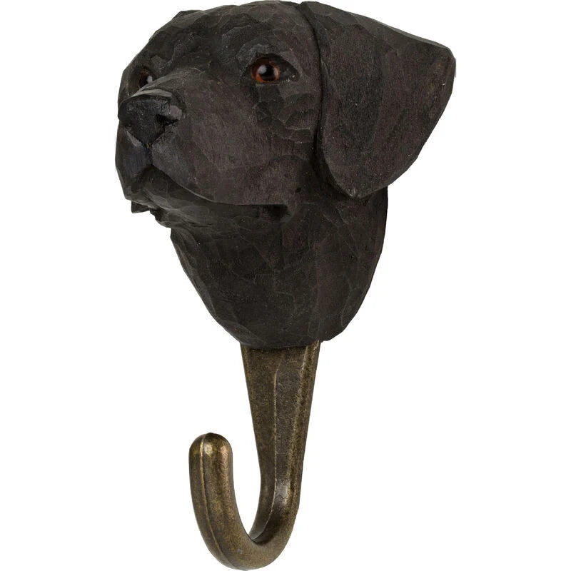 Hand-Carved Labrador Dog Hook