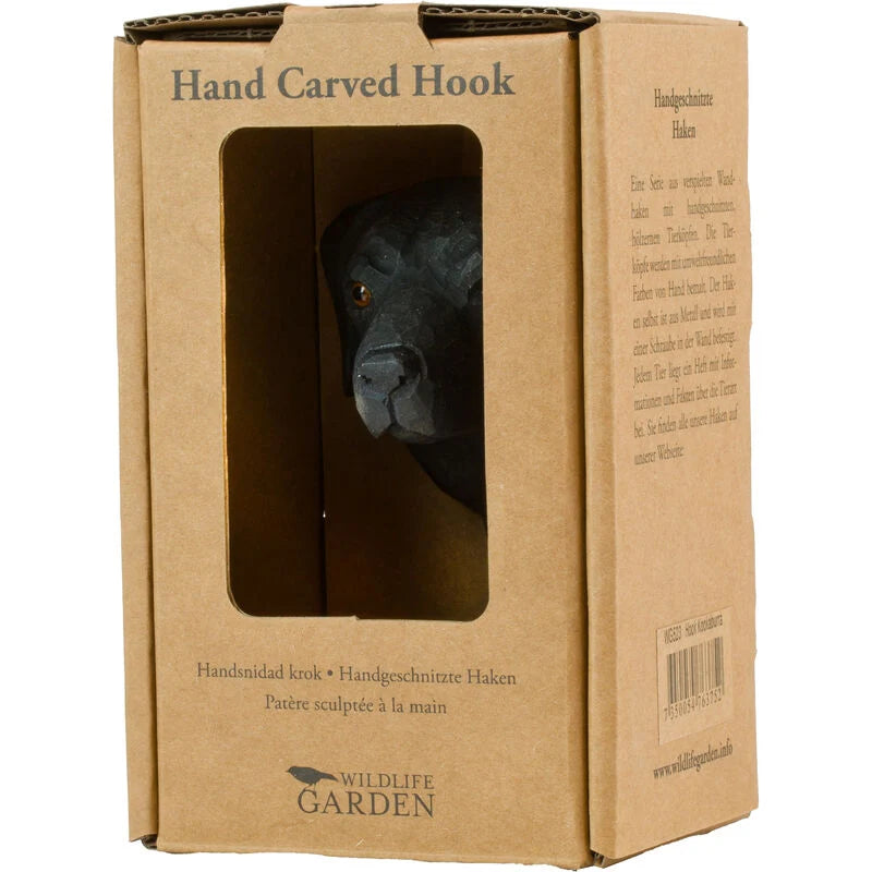 Hand-Carved Labrador Dog Hook
