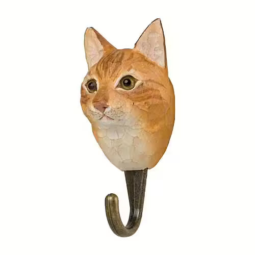 Hand-Carved House Cat Hook