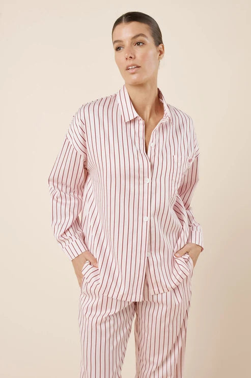 Gingerlilly Willow Cotton Stripe PJ Set - Pink