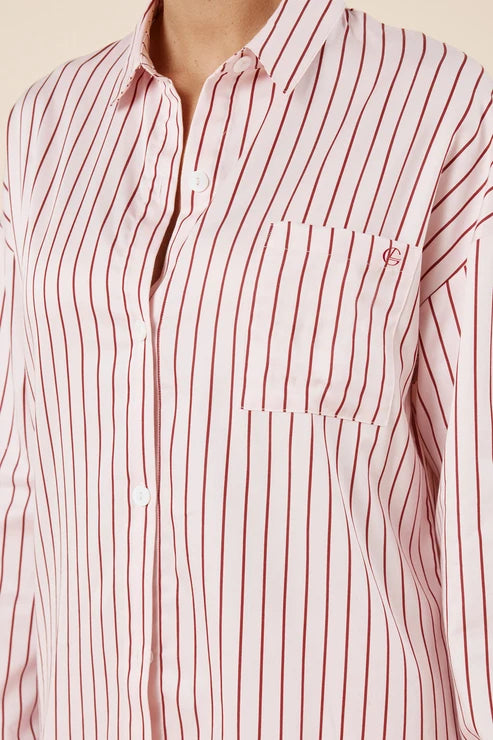 Gingerlilly Willow Cotton Stripe PJ Set - Pink