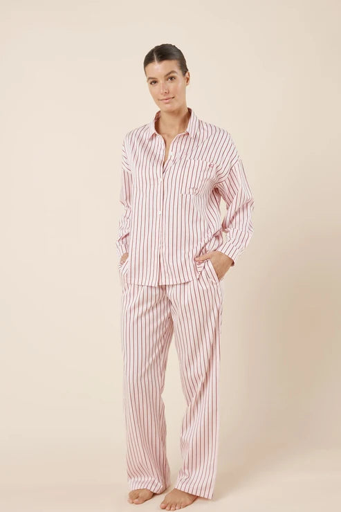 Gingerlilly Willow Cotton Stripe PJ Set - Pink