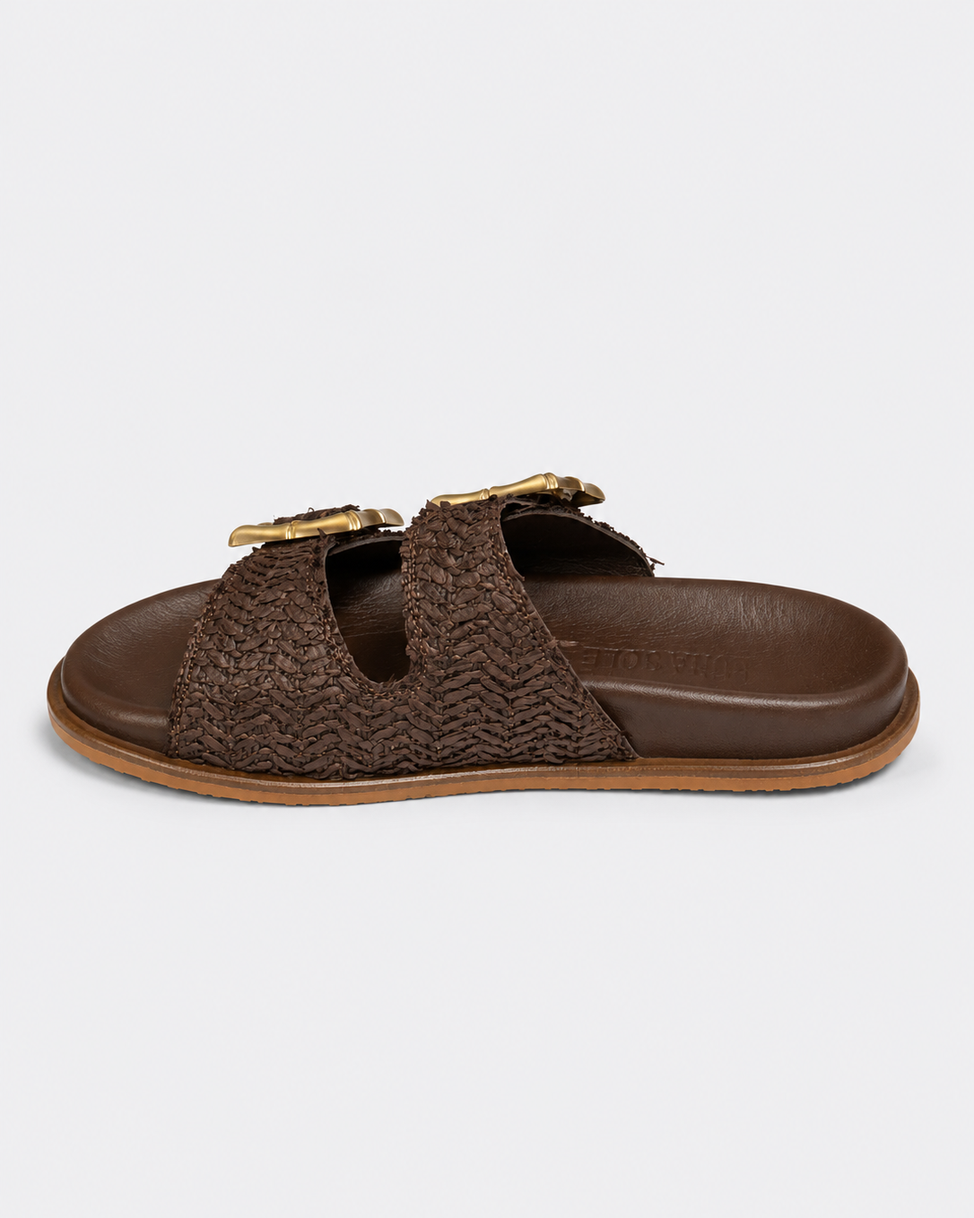Luna Sole Ease Slide – Chocolate Raffia