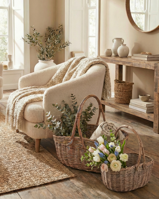 Woven Wicker Harvest Baskets