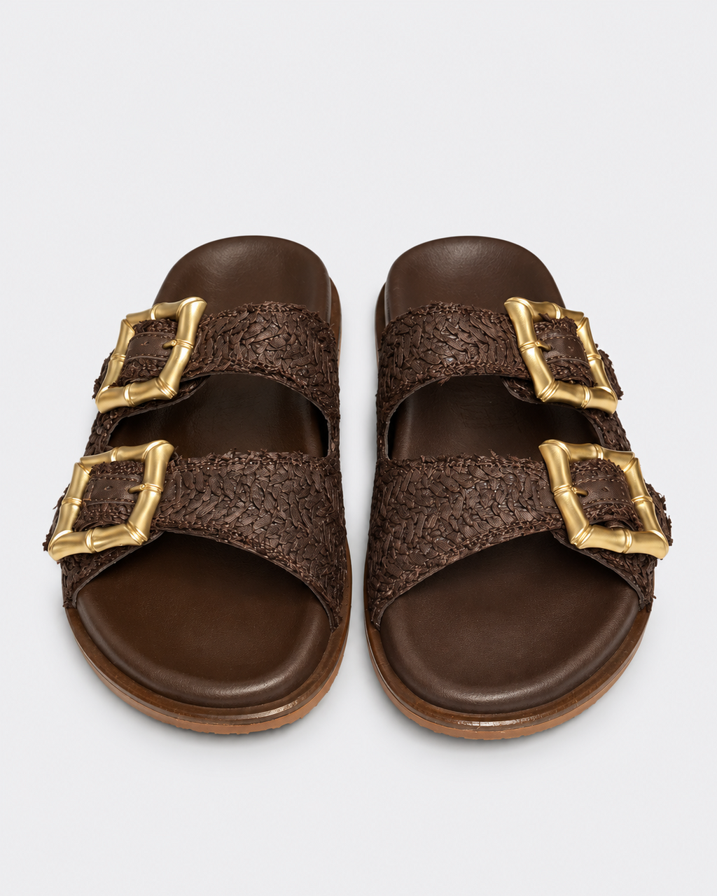 Luna Sole Ease Slide – Chocolate Raffia