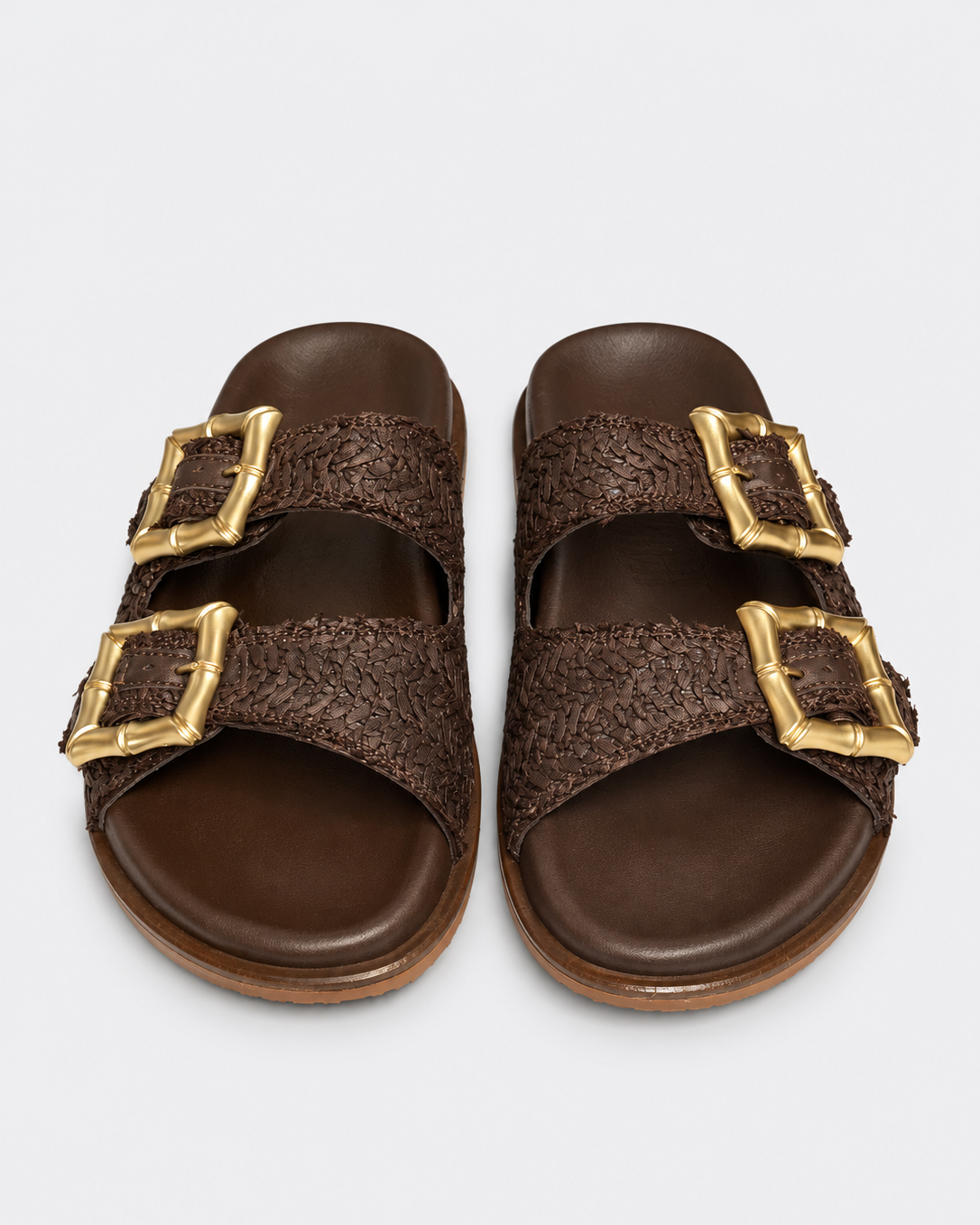 Luna Sole Ease Slide – Chocolate Raffia