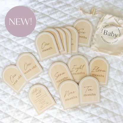 Wooden Milestone Cards & Birth Plaque