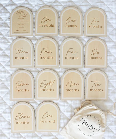 Wooden Milestone Cards & Birth Plaque