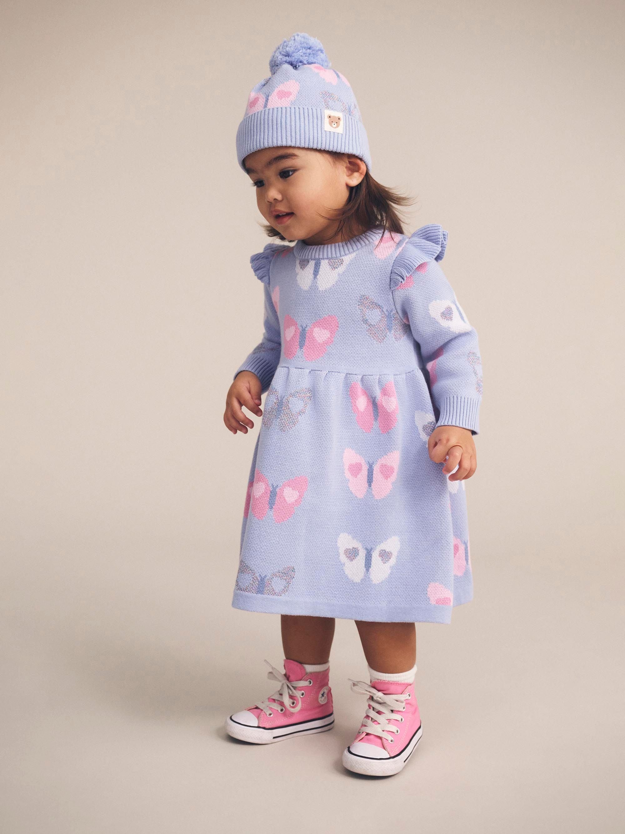 Huxbaby Fly Away Knit Dress | Forever Blue