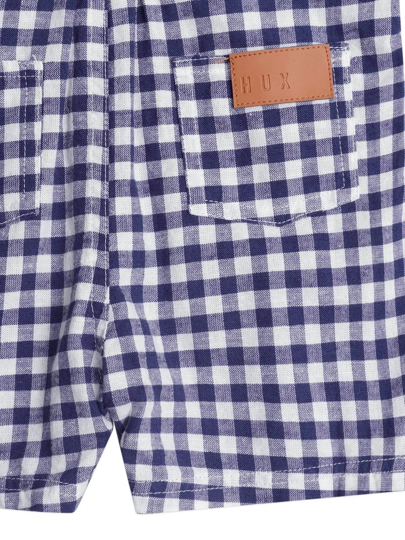 Huxbaby Check Short Overalls