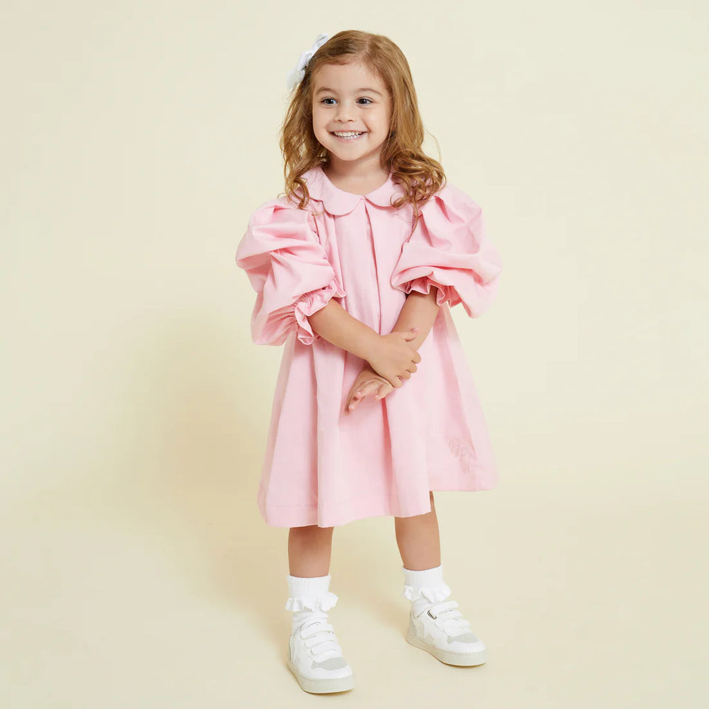 Prudie & Primmie Scallop Collar Smock Dress - Almond Blossom