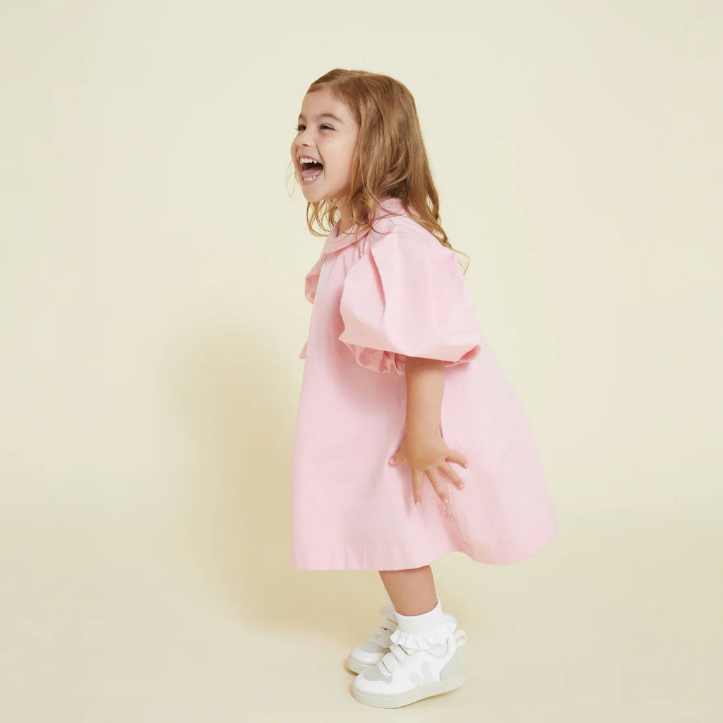 Prudie & Primmie Scallop Collar Smock Dress - Almond Blossom