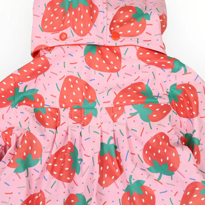 Korango Strawberries & Sprinkles Raincoat - Pink