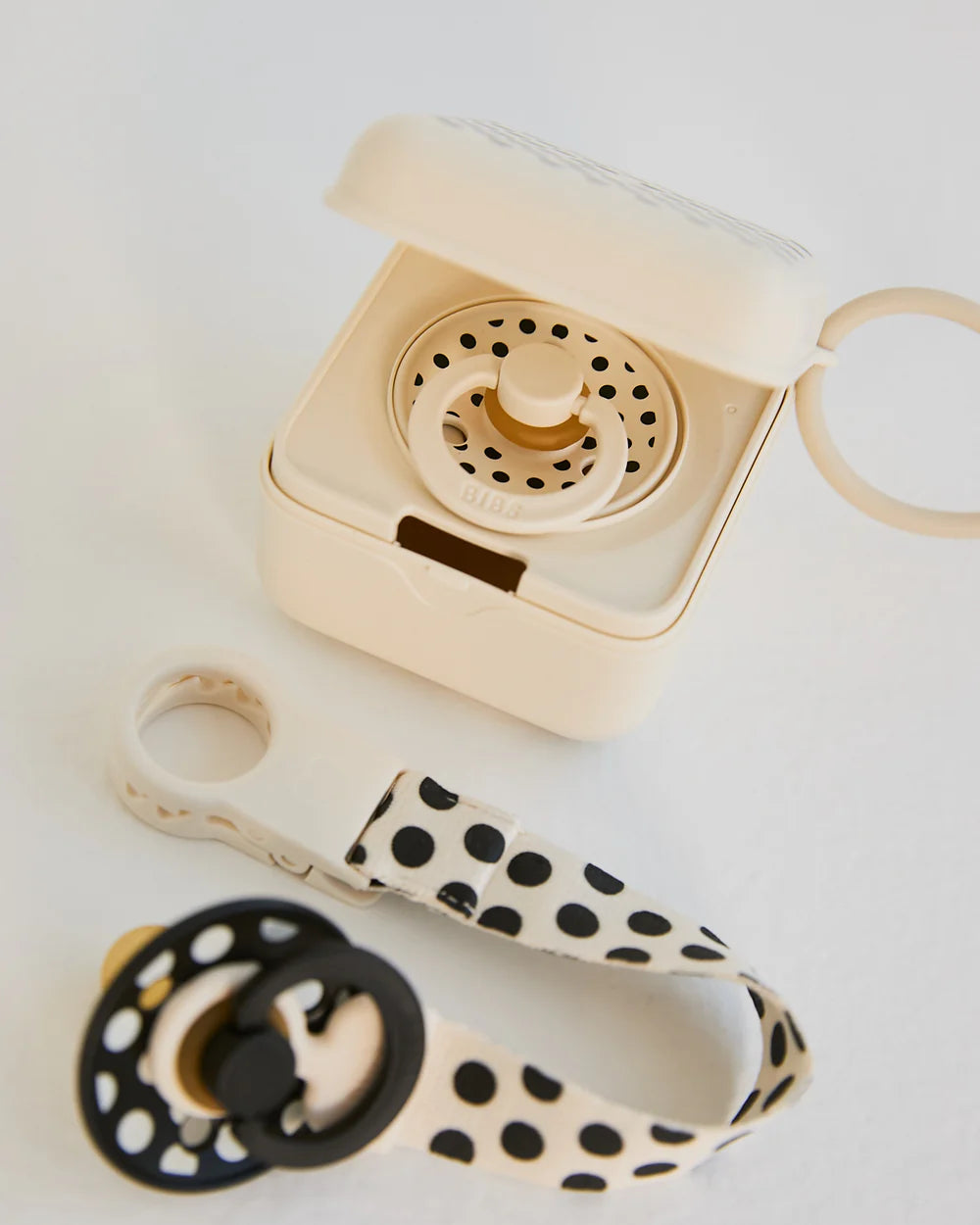 BIBS Pacifier Box - Polka Ivory/Black