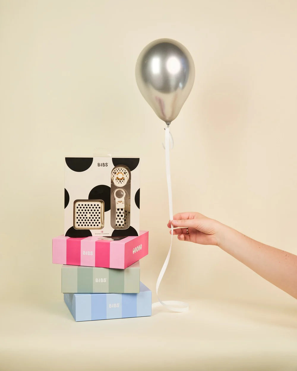 BIBS Gift Set, Soothe & Go - Polka Ivory/Black