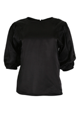Load image into Gallery viewer, Lavender Fields Blouse Black in Satin Twill
