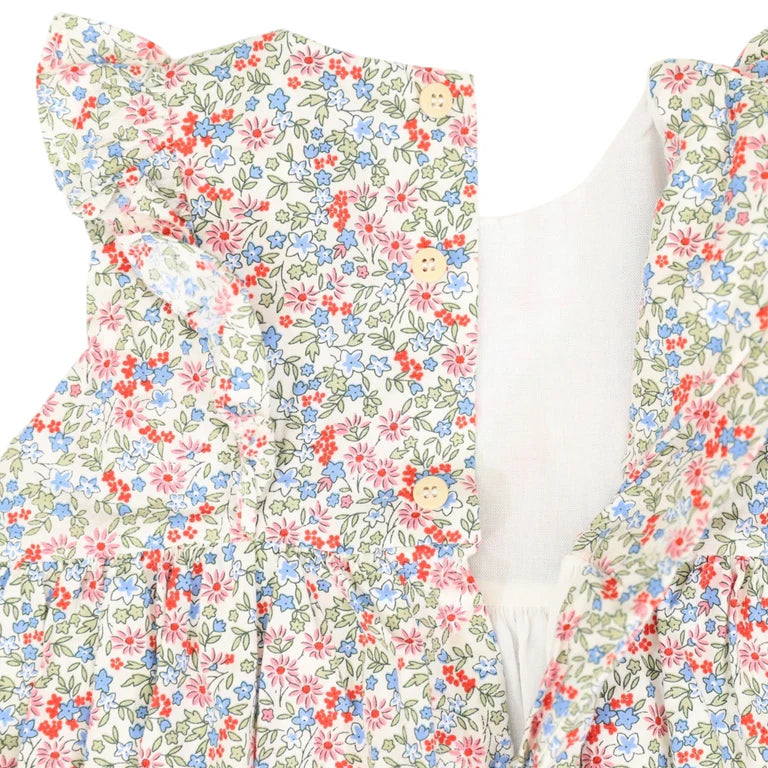 Korango Floral Smocked Sunsuit - Red