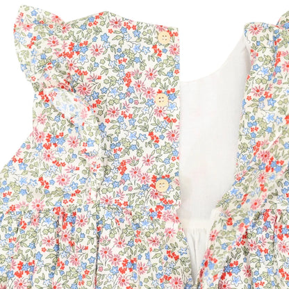 Korango Floral Smocked Sunsuit - Red