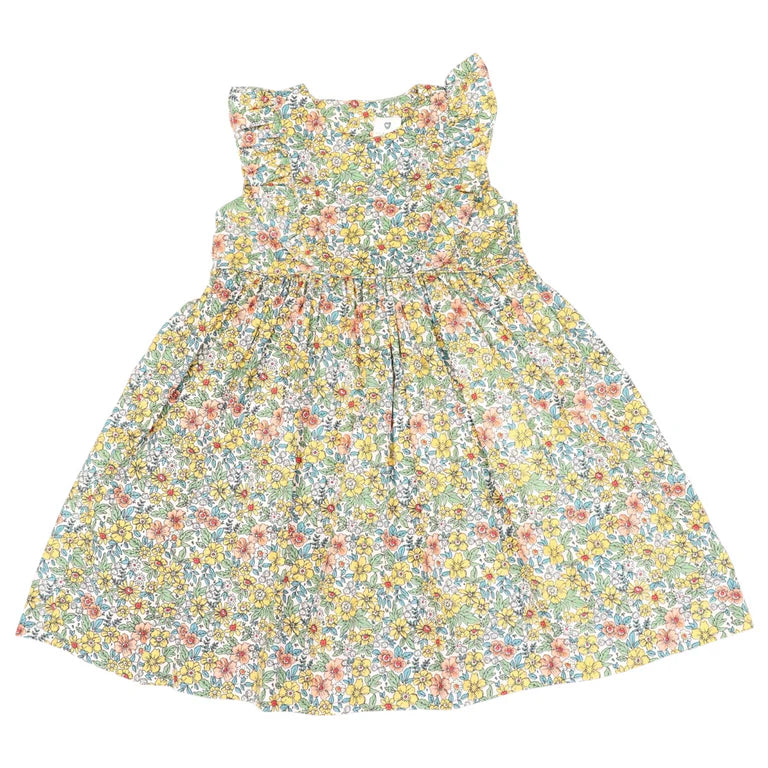 Korango Bold Floral Dress - Yellow