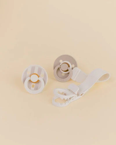 BIBS Colour Dummy & Loop Clip Gift Set - Ivory