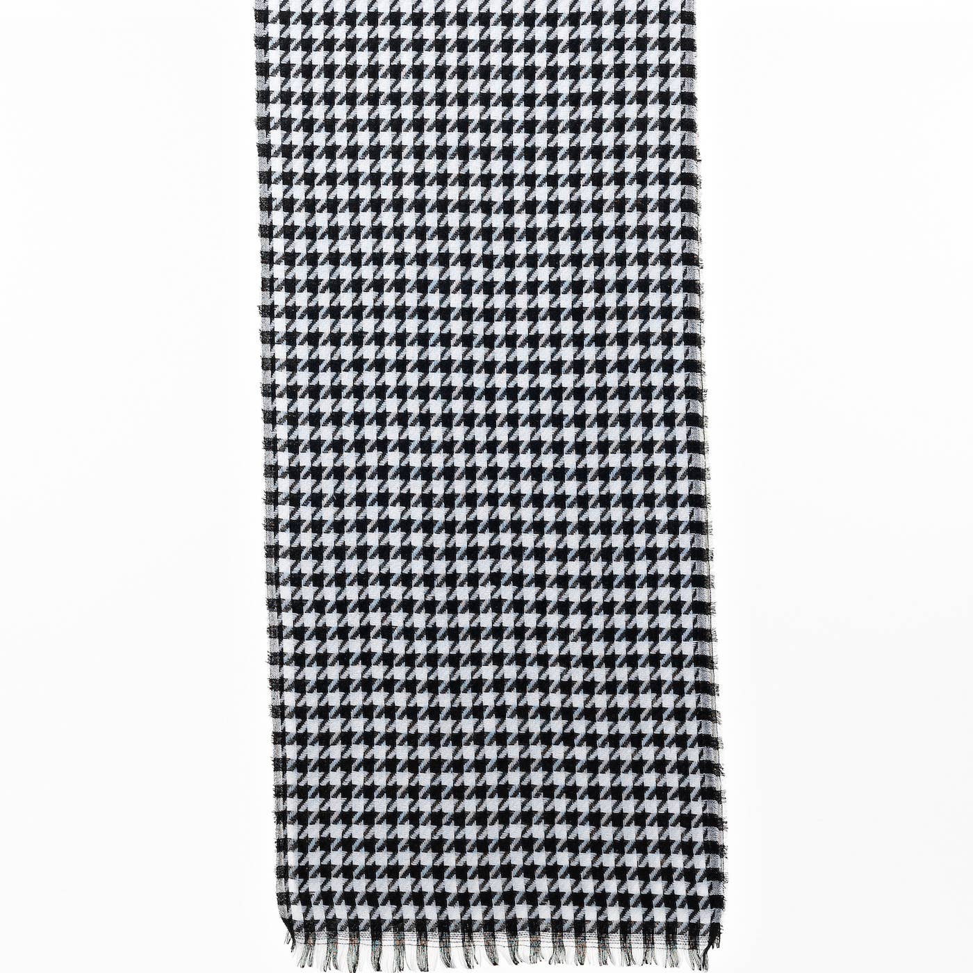 Small Narrow Houndstooth Scarf Black