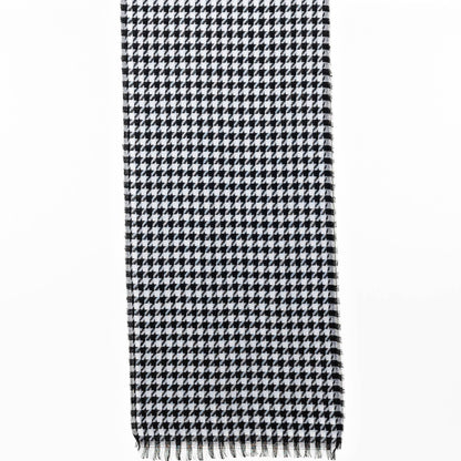 Small Narrow Houndstooth Scarf Black