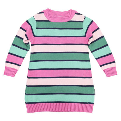 Korango A-line Striped Knit Dress - Green