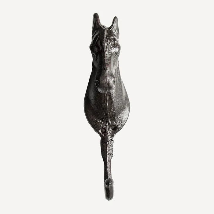 French Country Harriet Horse Iron Hook - Black