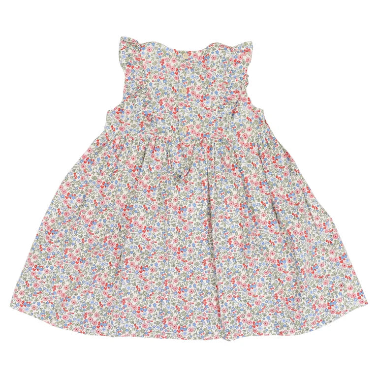 Korango Frill Smocked Dress Red Floral