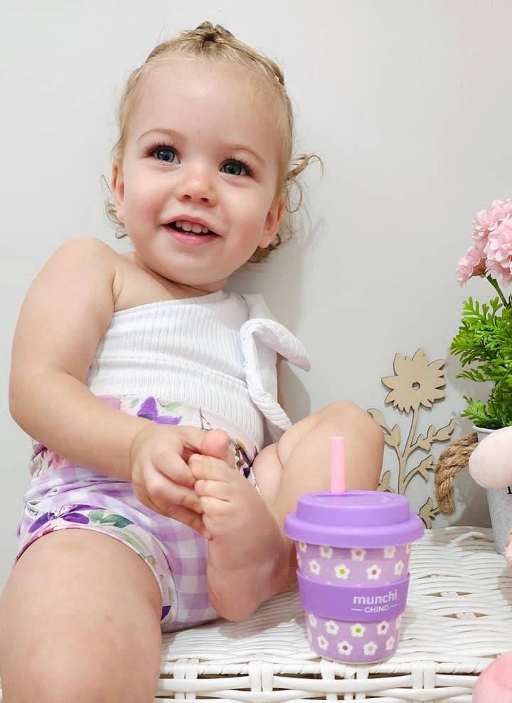 Flower Babychino Cup - Straw Included