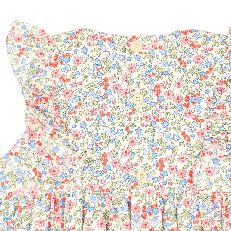 Korango Floral Smocked Sunsuit - Red